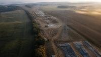 Aerial view of a large construction corridor
